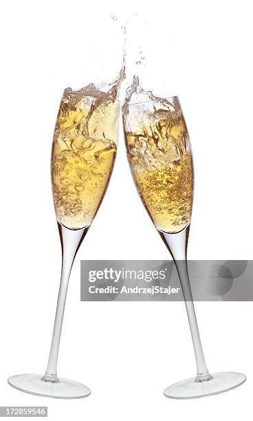 toast de célébration avec champagne. - champagne or photos et images de collection