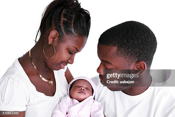 beautiful family with a new baby - young couple with baby stock pictures, royalty-free photos & images