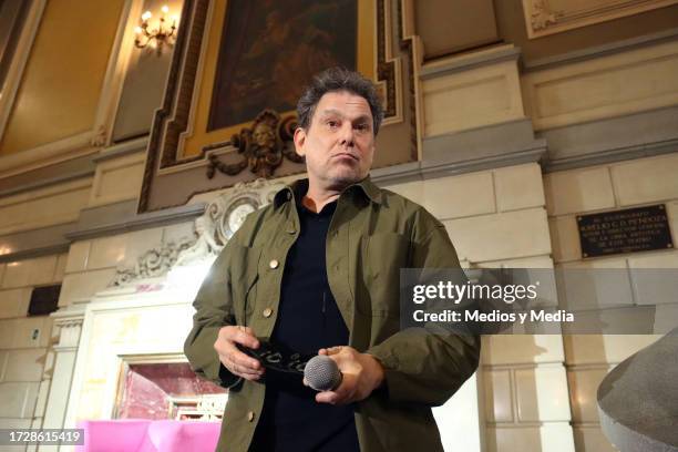 Andrés Calamaro attends a press conference at Teatro Metropolitan on October 10, 2023 in Mexico City, Mexico.