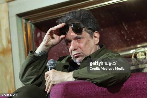 Andrés Calamaro attends a press conference at Teatro Metropolitan on October 10, 2023 in Mexico City, Mexico.