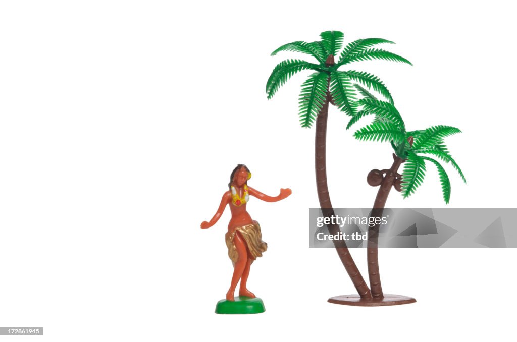 Hula Girl with Palm Tree