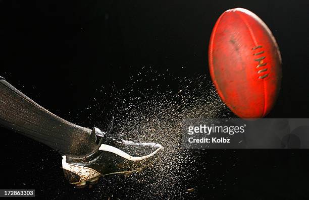 afl kick - afl footy stock pictures, royalty-free photos & images