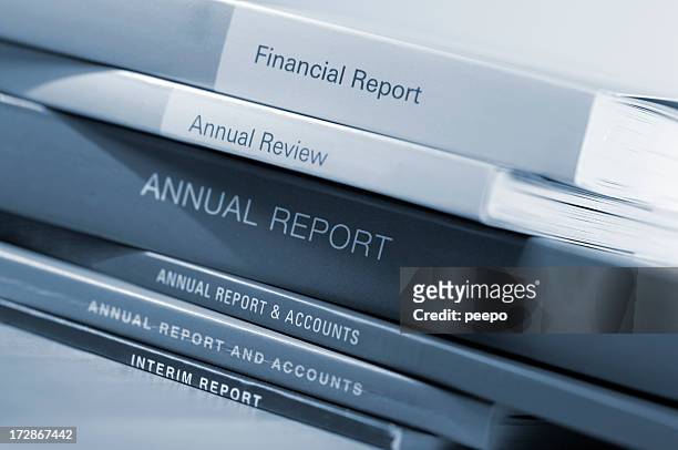 annual reports - financial reports bildbanksfoton och bilder