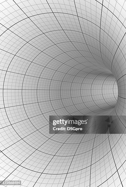 abstract grey and white tunnel background - ruitjespapier stockfoto's en -beelden