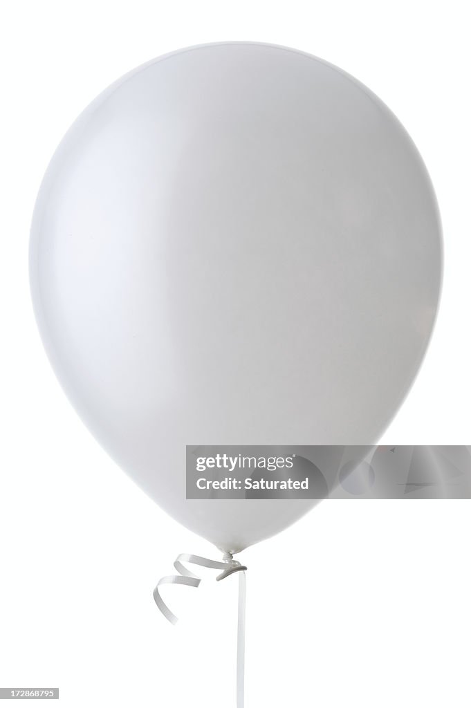 White Helium Balloon (Isolated)