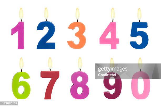 numero candele - candeline di compleanno foto e immagini stock