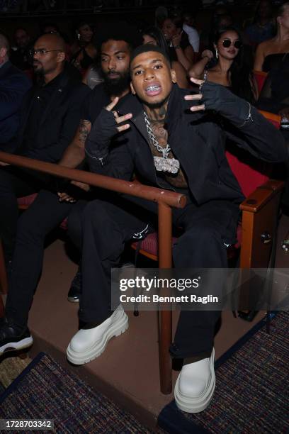 In this image released on October 10 NLE Choppa attends the BET Hip-Hop Awards 2023 on October 03, 2023 in Atlanta, Georgia.