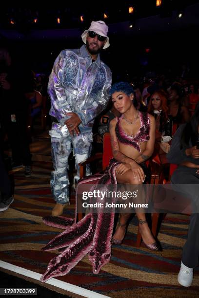 In this image released on October 10 Swizz Beatz and Coi Leray attend the BET Hip-Hop Awards 2023 on October 03, 2023 in Atlanta, Georgia.