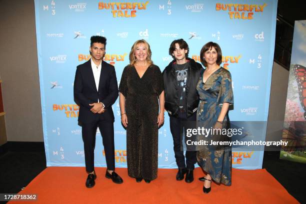 Mena Massoud, Marie-Claude Beauchamp, Johnny Orlando, and Sophie Roy attend a special screening of "Butterfly Tale" at Cineplex Cinemas Yonge-Dundas...