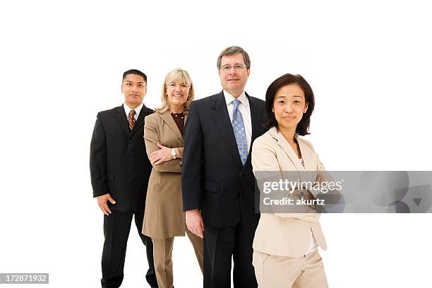 executive business team  (series) - four people white background stock pictures, royalty-free photos & images