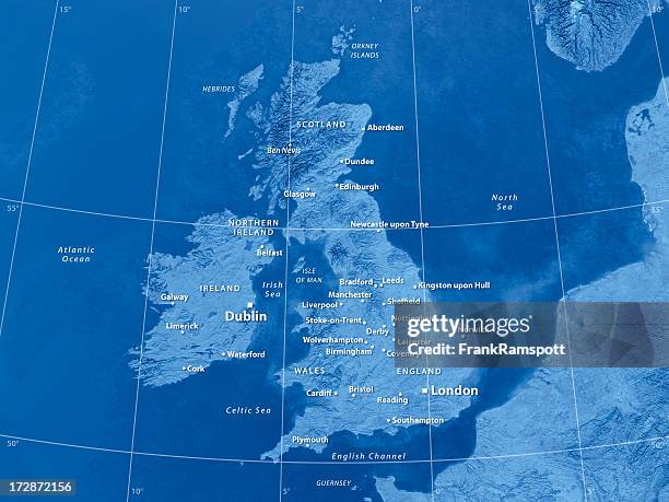 map great britain - latitude stockfoto's en -beelden