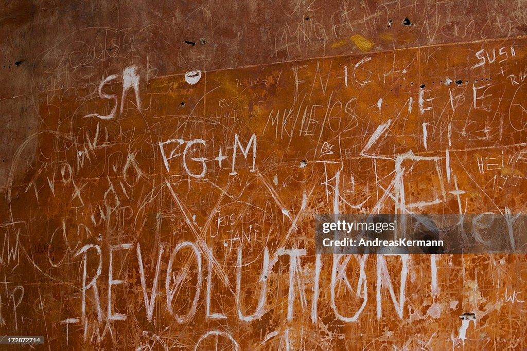 Background, revolution - sign at the wall