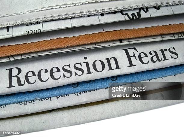 recessione timori - recession foto e immagini stock