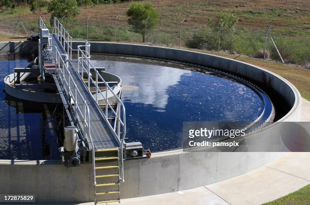 water treatment plant tank concept for water conservation recycling - water tower storage tank stock pictures, royalty-free photos & images