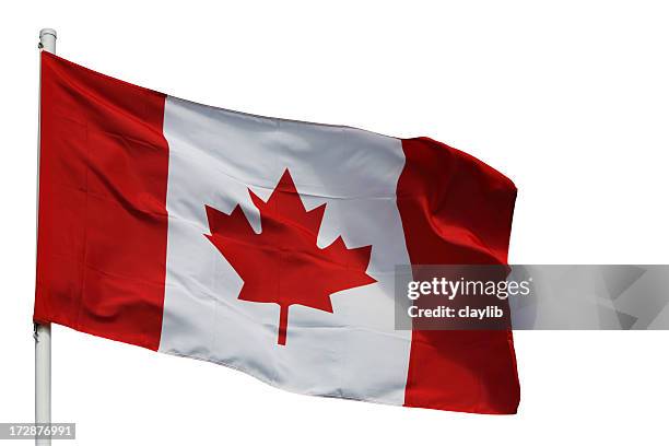 canadian flag with path - canada flag stock pictures, royalty-free photos & images