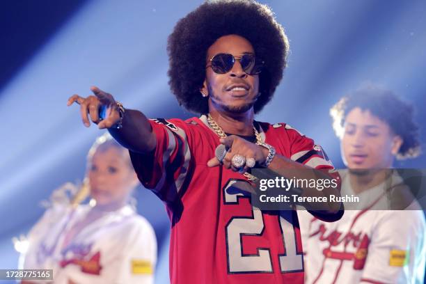 In this image released on October 10 Ludacris performs onstage during the BET Hip Hop Awards 2023 at Cobb Energy Performing Arts Center on October...