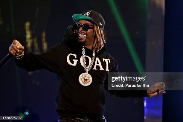 In this image released on October 10 Lil Jon performs onstage during the BET Hip-Hop Awards 2023 on October 03, 2023 in Atlanta, Georgia.