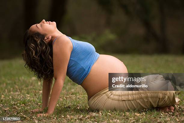 flexible pregnant woman - prenatal yoga stock pictures, royalty-free photos & images