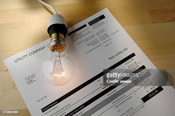 utility bill series - electrical conductor stock pictures, royalty-free photos & images