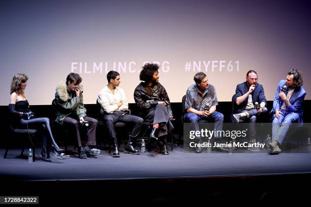 Talia Ryder, Earl Cave, Rish Shah, Jeremy O. Harris, Simon Rex, writer Nick Pinkerton and director Sean Price Williams attend the 61st New York Film...