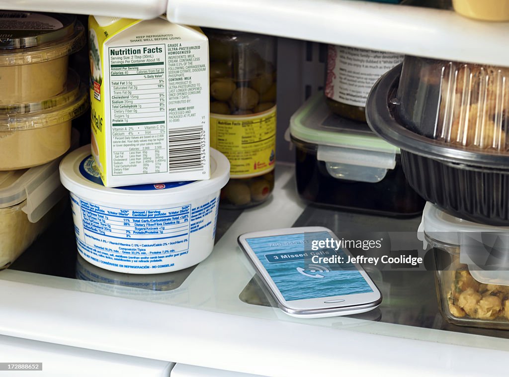 Smart Phone In Fridge