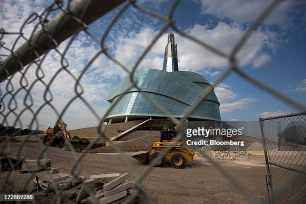 The Canadian Museum for Human Rights stands under construction in Winnipeg, Manitoba, Canada, on Thursday, July 4, 2013. Canada extended the longest...
