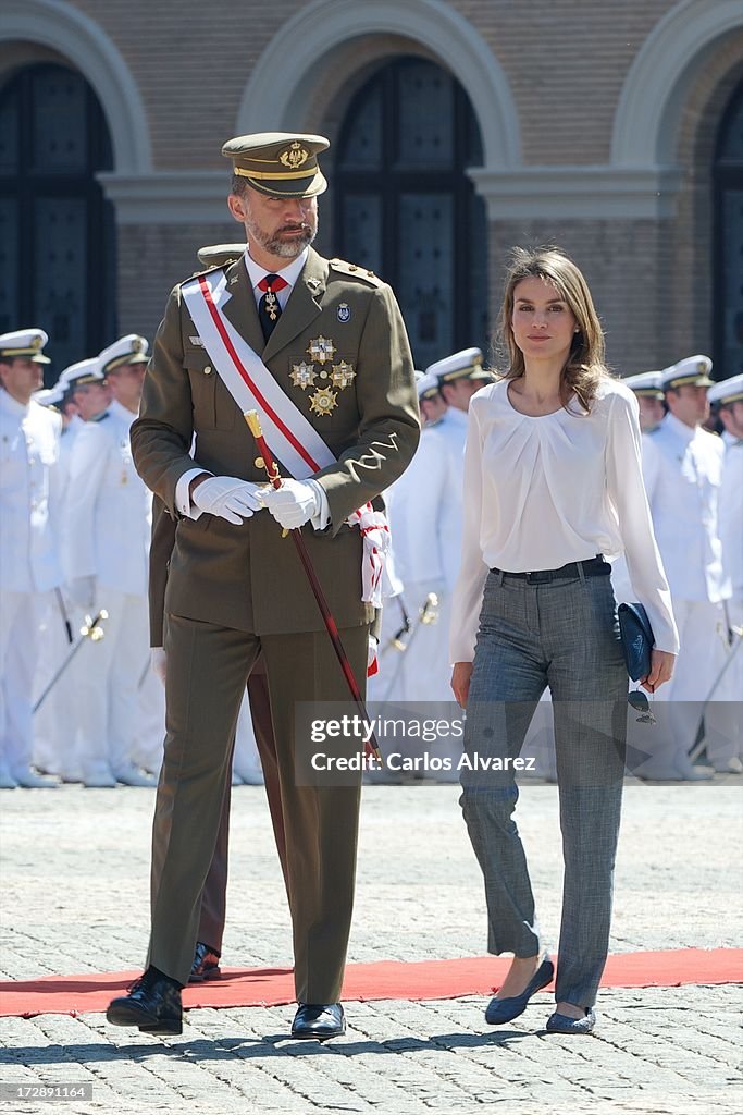 Spanish Royals Attend a Military Event in Zaragoza