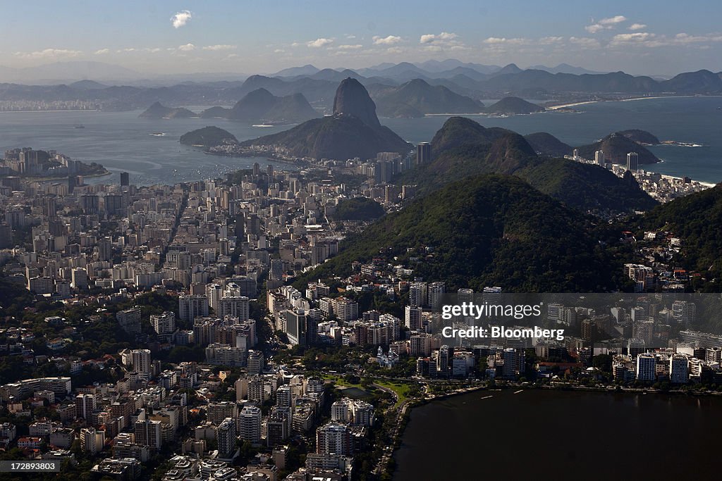 Aerial Views Of The Rio De Janeiro Skyline And Beaches As Brazil Swap Rates Drop After Inflation Report