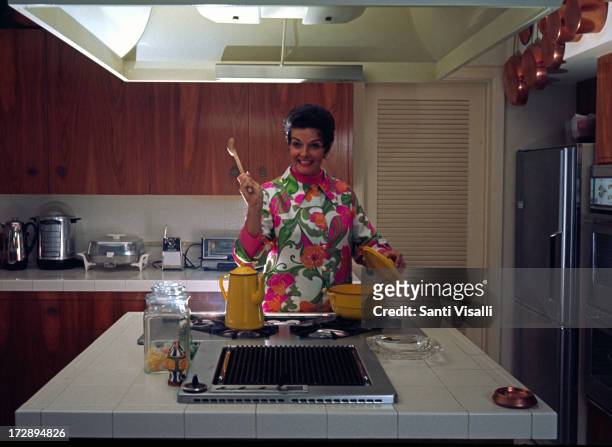Actress Jane Russell at home on February 24,1970 in Hollywood, California.