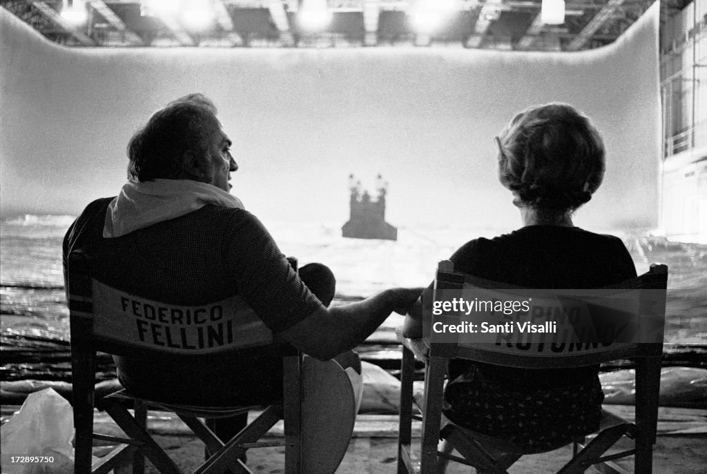 Actress Giulietta Masina On The Set Of Casanova With Federico Fellini