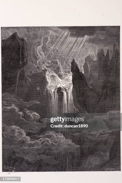 the gathering waters - cataract stock illustrations
