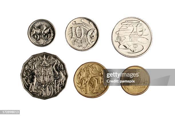 moedas australianas - moeda de um dólar dos estados unidos imagens e fotografias de stock