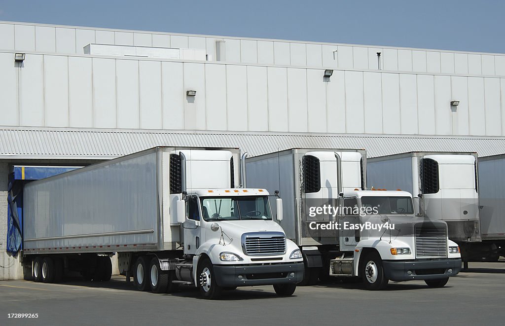 Trucks at loading dock