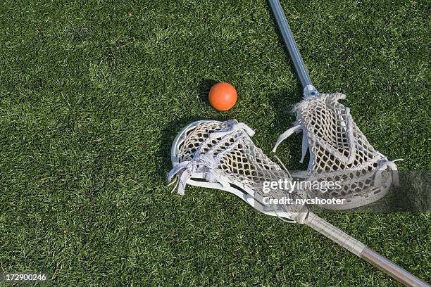 lacrosse stix and ball - crosier stock pictures, royalty-free photos & images