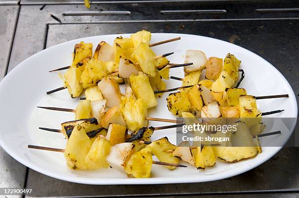 pina and pears - skewer stock pictures, royalty-free photos & images