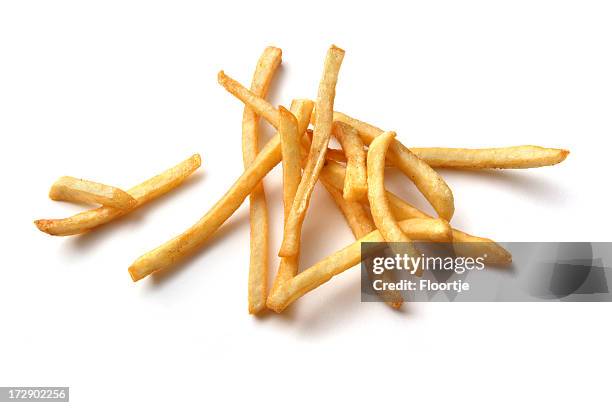 vegetables: french fries isolated on white background - french fries isolated stock pictures, royalty-free photos & images