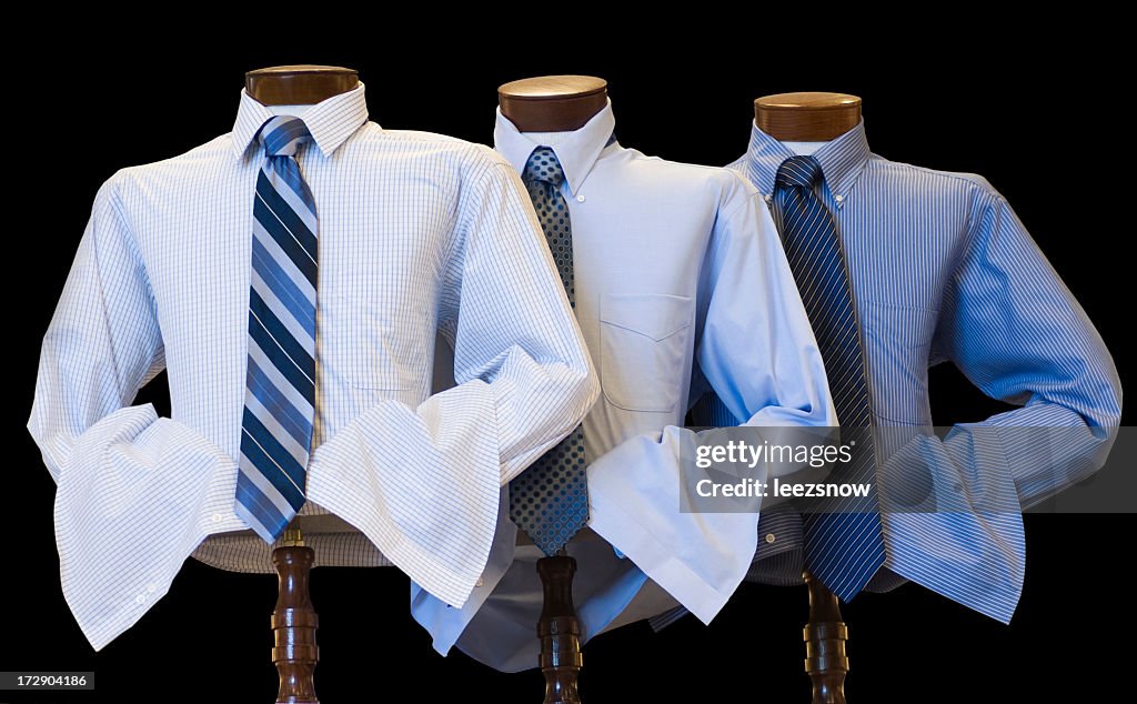 Mens Clothing Display of Shirts and Ties