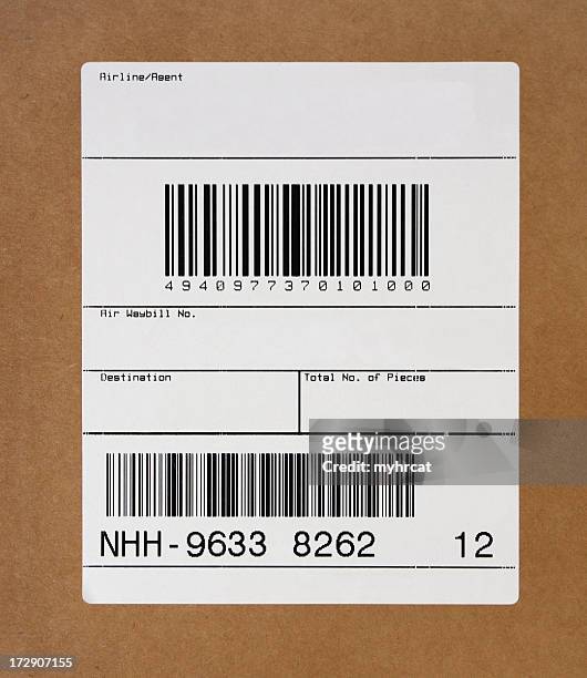 blank shipping label - shipping ahead of export figures stock pictures, royalty-free photos & images
