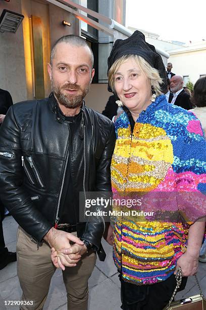 Alexandre Vauthier and Antigone attend the Chambre Syndicale de la Haute Couture cocktail party at Palais De Tokyo on July 4, 2013 in Paris, France.