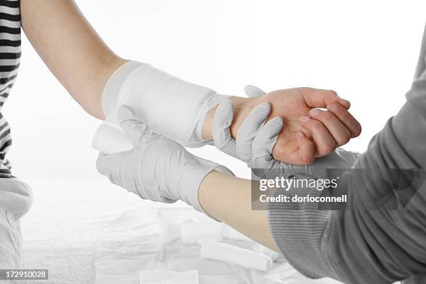 medical dressing - hand laceration stock pictures, royalty-free photos & images