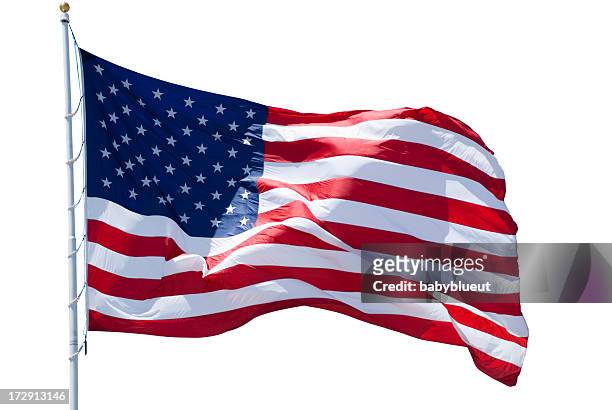 american flag isolated with clipping path - american flags stock pictures, royalty-free photos & images