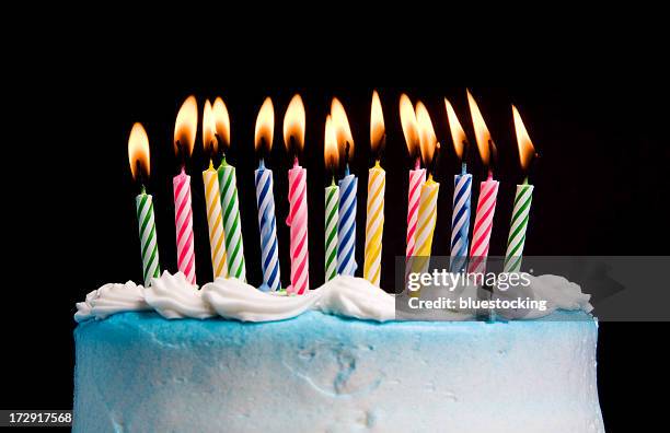 birthday candles - birthday cake stock pictures, royalty-free photos & images