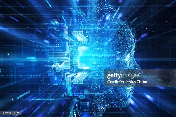 ai robot with semiconductor - aprendizaje automático fotografías e imágenes de stock