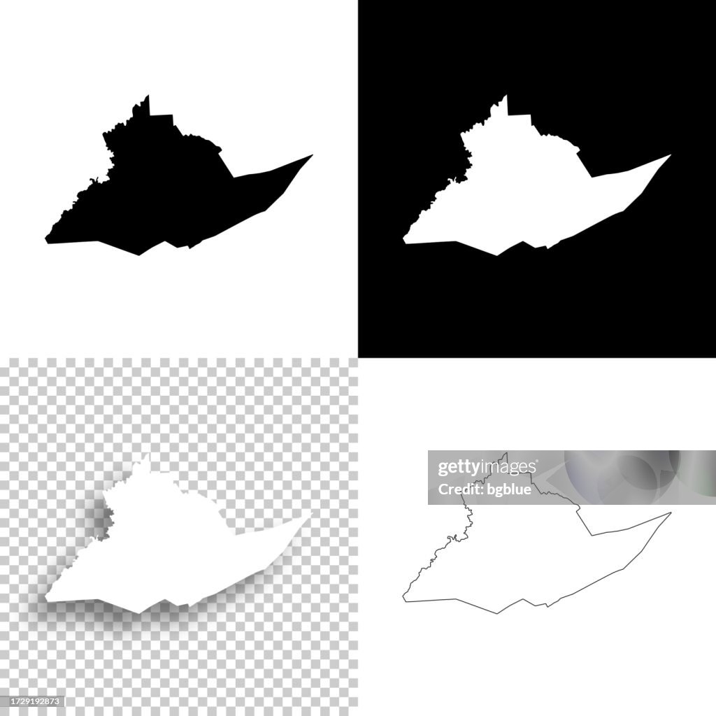 Centre County, Pennsylvania. Maps for design. Blank, white and black backgrounds