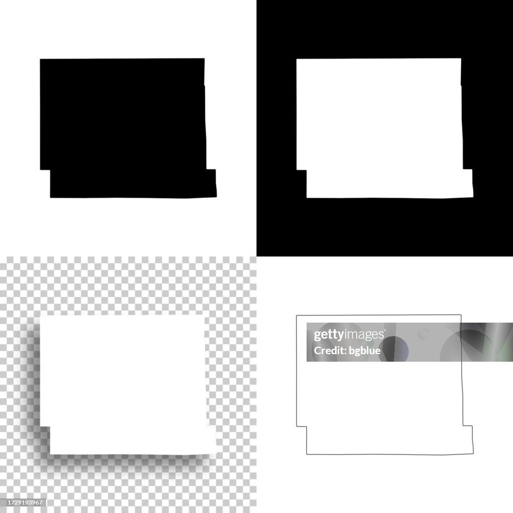Box Butte County, Nebraska. Maps for design. Blank, white and black backgrounds