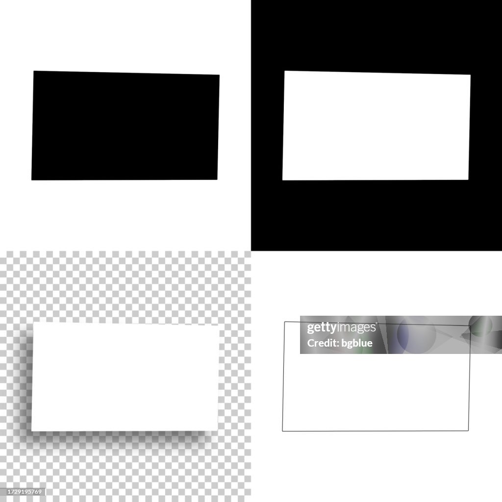 Ozark County, Missouri. Maps for design. Blank, white and black backgrounds