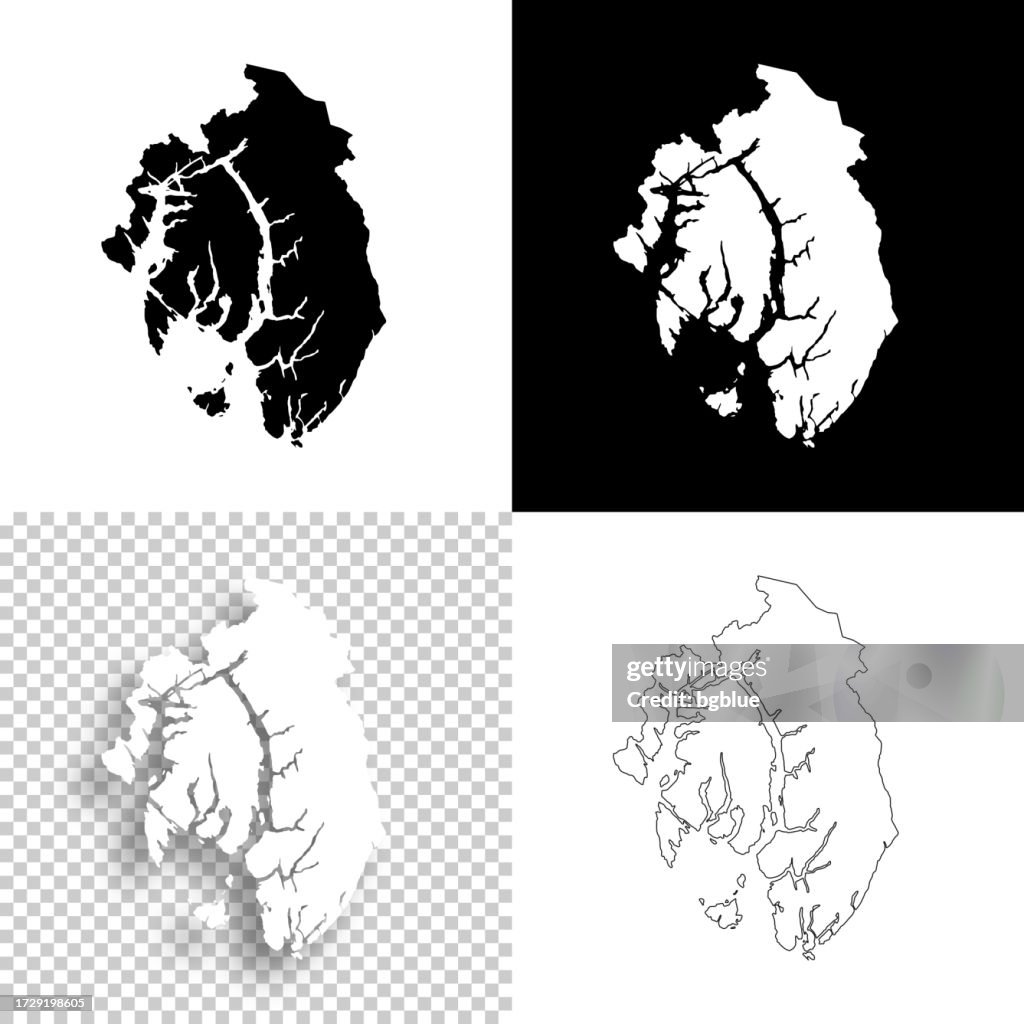 Ketchikan Gateway, Alaska. Maps for design. Blank, white and black backgrounds