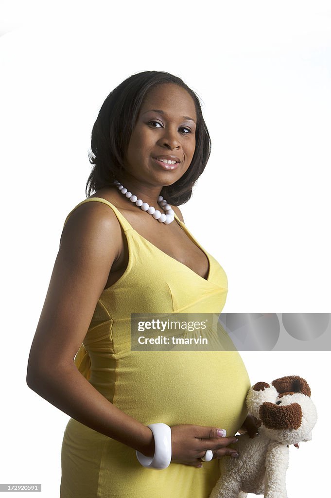 Noir femme avec jouet