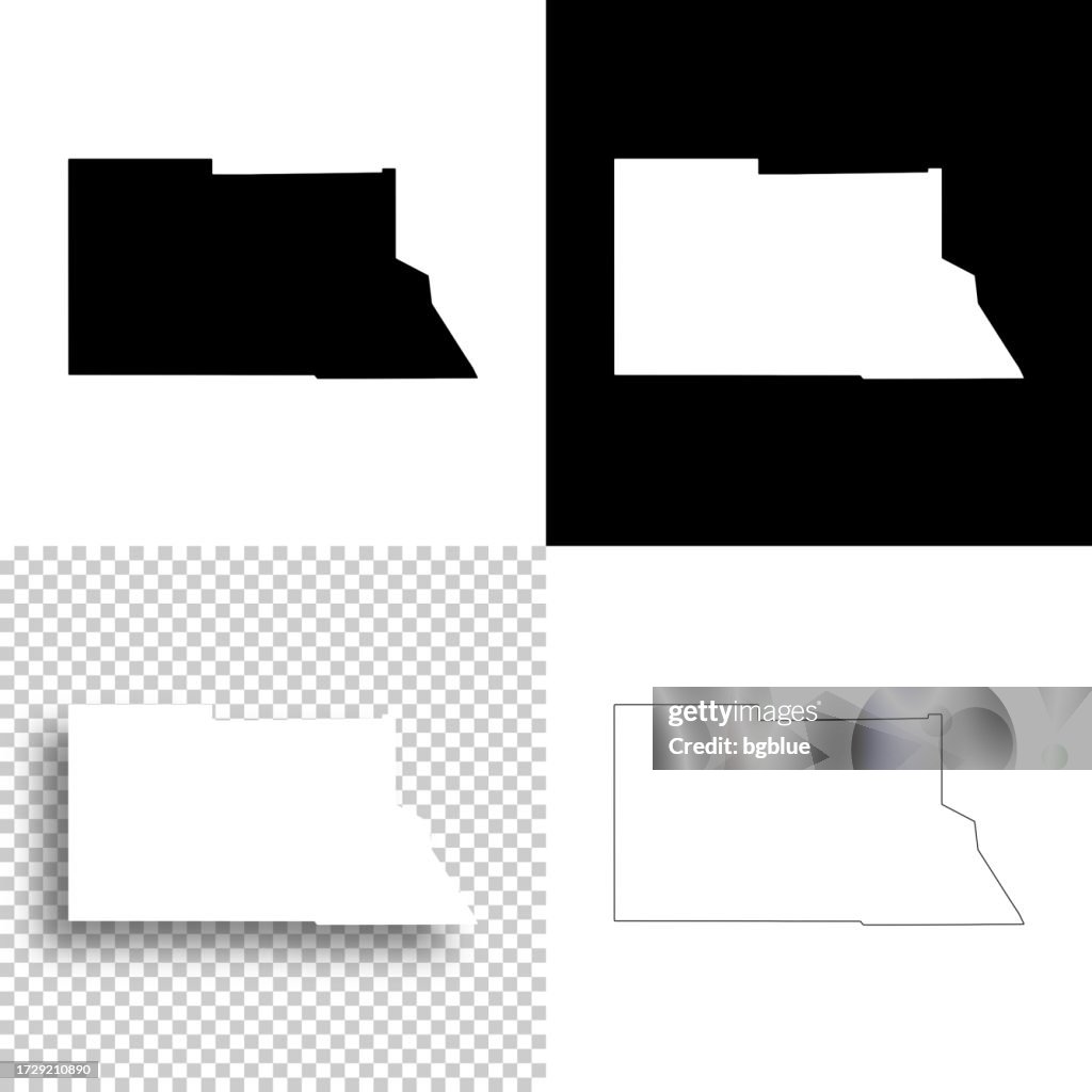 Archuleta County, Colorado. Maps for design. Blank, white and black backgrounds