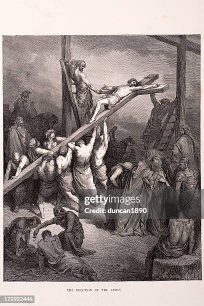 erection of the cross - crucifix 幅插畫檔、美工圖案、卡通及圖標